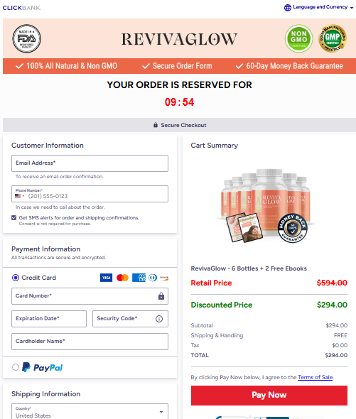 RevivaGlow Order Page